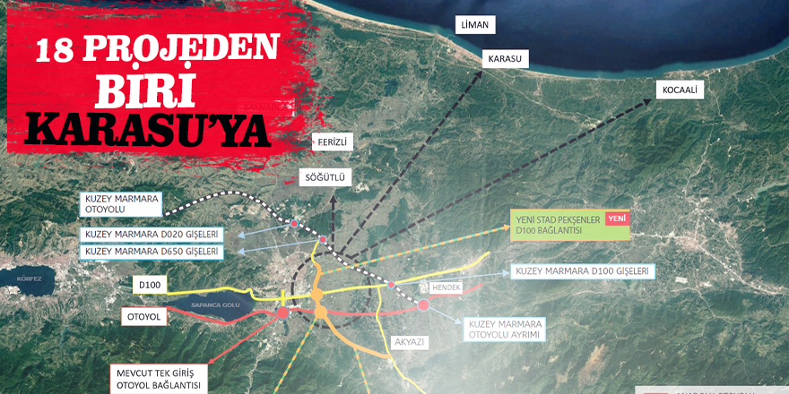 18 Projeden Biri Karasu’ya